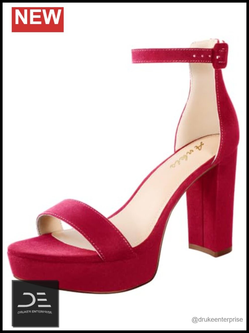 Women's 4 Inch Block Heel Platform Sandals with Memory Foam & Adjustable Ankle